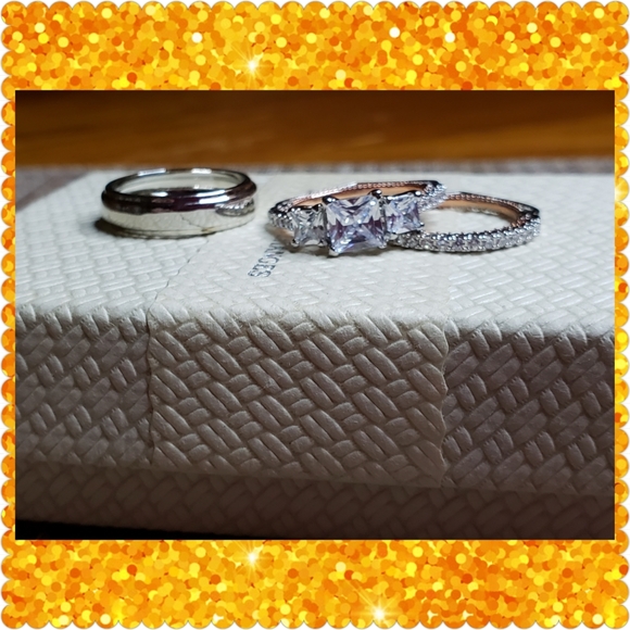💛JUST IN💛Wedding Set 18K Rose Gold 3pc Set - Picture 4 of 14